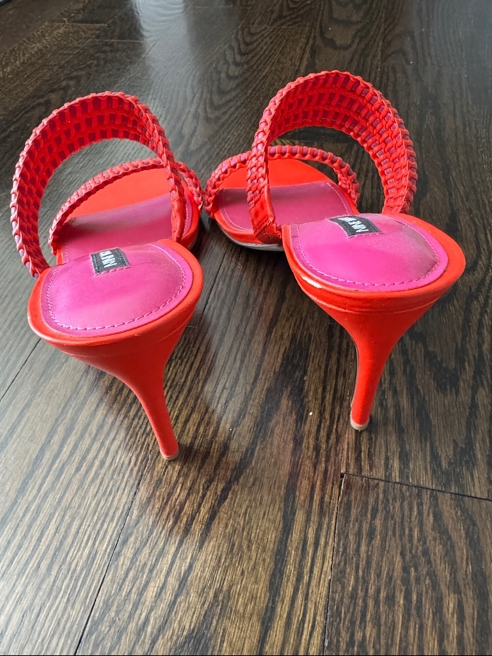 Nine West Orange Pause Heeled Slide Sandals Size 9 - Picture 5 of 9